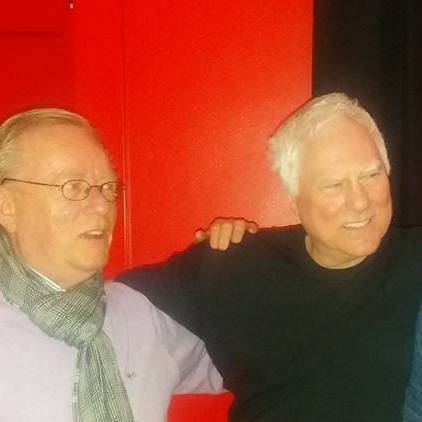 Golden Earring fan Rinus Brekelmans with Cesar Zuiderwijk at IJsselstein Drummoires show